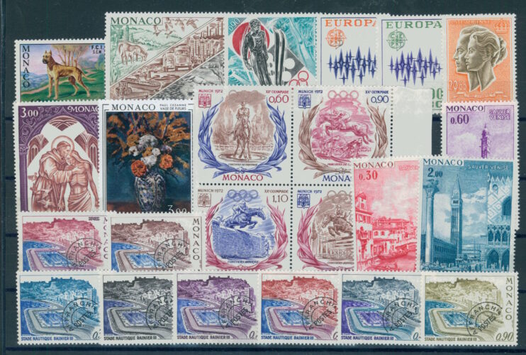 MONACO, NICE GROUP, ALL DIFFERENT, ALL NH INCLUDING RARE AIRPOST 10f.