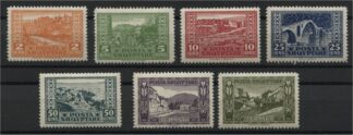 ALBANIA, DEFINITIVES TOWNS AND BUILIDINGS OF ALBANIA, 1922 MNH SET / <i>ALBANIEN, LANDSCHAFTEN 1922 POSTFRISCH</i>