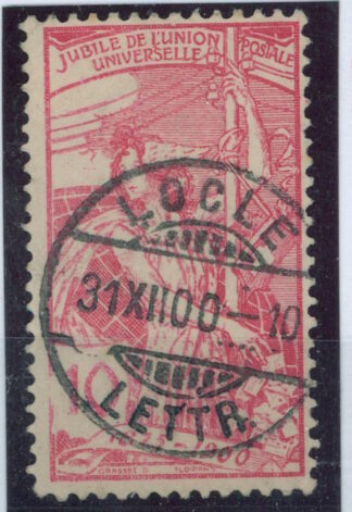 SWITZERLAND, 10 c. UPU REENGRAVED, NICELY USED LOCLE 31XII-10 (last day) / <i>Schweiz, 10 Rp. UPU, nachgraviert, schön gestempelt Locle 31.XII.10 (Letzttag)</i>