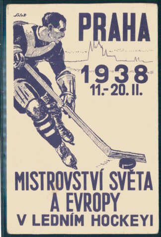 CZECHOSLOVAKIA, 1938 WORLD ICE HOCKEY CHAMPIONSHIP, SUPERB FOLDER! <i>Tschechoslowakei, Eishockey-Weltmeisterschaft 1938, prächtiger Folder!