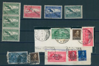 ALBANIA, GROUP AIRPOST FROM REAL POSTAL USED INLCLUDING PIECES / <i>Albanien, kleines Lot Flugpostwerte aus echt gelaufener Post, einschliesslich Briefstücken</i>