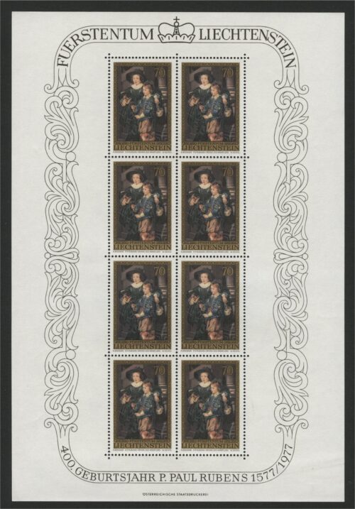 LIECHTENSTEIN, RUBENS MINISHEETS 1976 MNH <i>LIECHTENSTEIN, Rubens 1976, postfrisch in Kleinbogen.</i> - Image 3