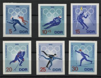 DDR (GDR), 1968 OLYMPIC GAMES IMPERFORATE SET, MINT NEVER HINGED, RARE! / <i>DDR, Olympische Spiele 1968 ungezähnter Satz, postfrisch, selten!</i>