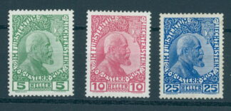 LIECHTENSTEIN, FIRST SET 1912 , VERY LIGHTLY HINGED