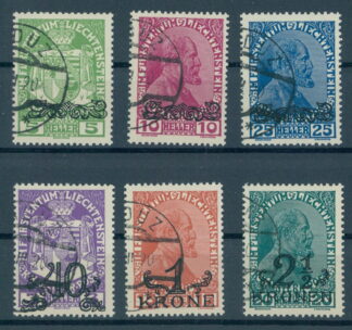 LIECHTENSTEIN, PROVISIONALS 1920, VFU SET COMPLETE!