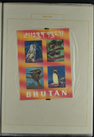 BHUTAN, COLLECTION ON PAGES ONLY 3 D ISSUES CV 300 / <br><i>BHUTAN, Saubere 3-D-Marken-Sammlung auf Blättern!</i>