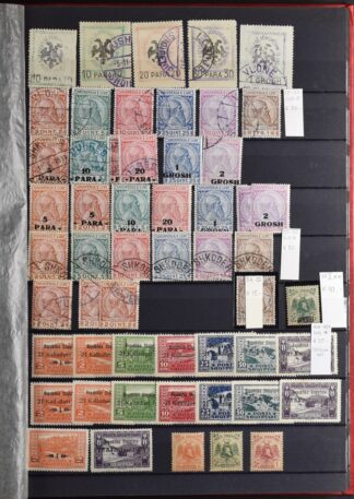 ALBANIA COLLECTION IN STOCK BOOK 1913-, LIKE RECEIVED, MIXED CONDITION, MANY BETTER <i>Albanien, Sammlung im Einsteckbuch ab 1913, wie übernommen, gemischte Erhaltung, viele bessere Ausgaben</i>