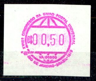 BRAZIL, RARITY 1979 "FRAMA STAMP" C$00.50, MNH **! <i>Brasilien, Rarität 1979, «Frama-Marke» C$ 00.50, postfrisch **!</i>